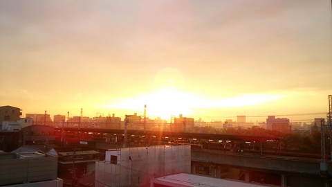 冬至の夕日